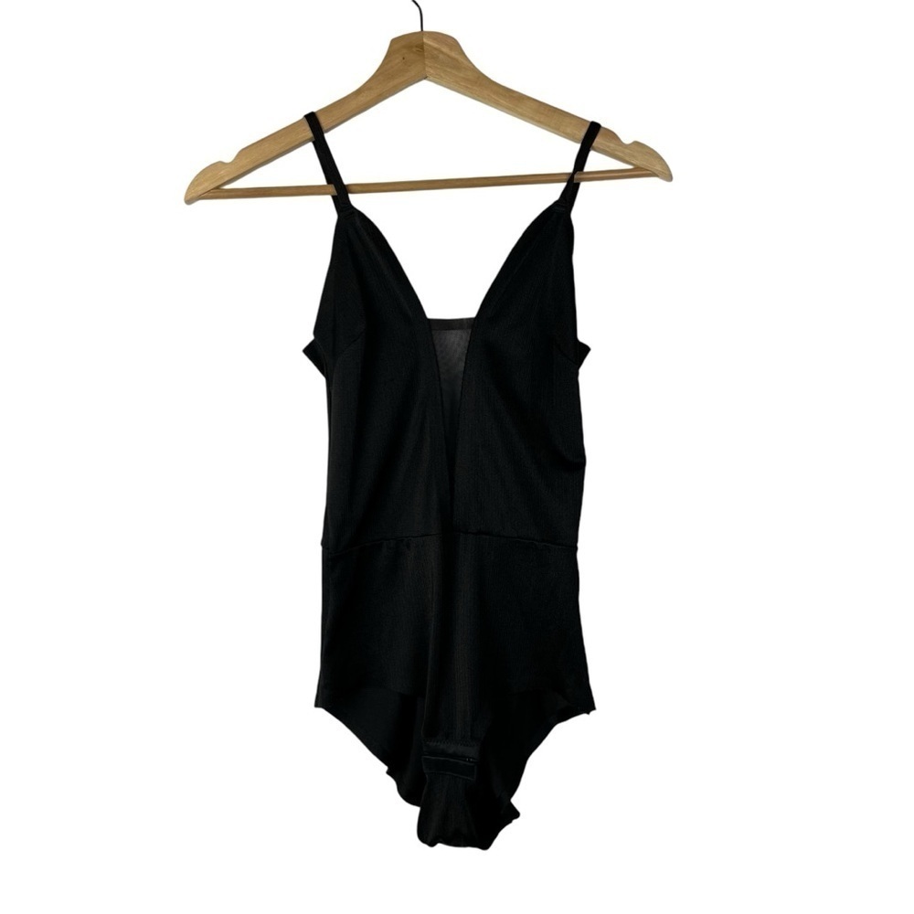 Urban Outfitters UO Out From Under Black Mesh Panel Tank Bodysuit M